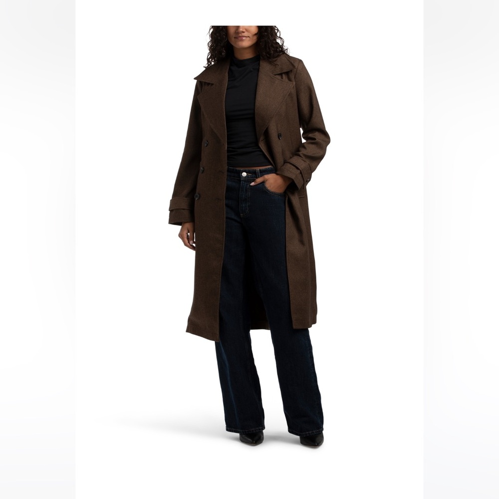 Bagatelle Collection Relaxed City Trench Belted Coat Brown